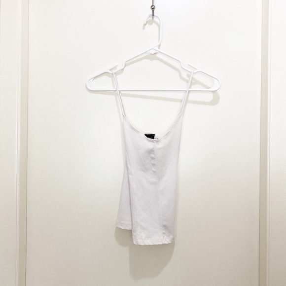 YM Clothing Criss Cross Stretch Tank Top White M - Picture 2 of 8